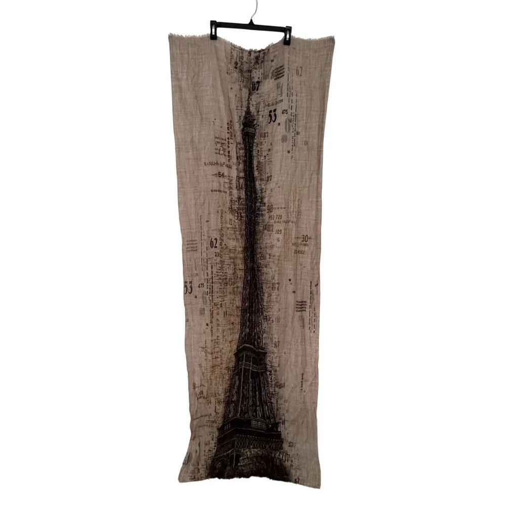 Feel Cashmere Eiffel Tower Paris Scarf‎ Lightweight Sheer Wrap 74x26